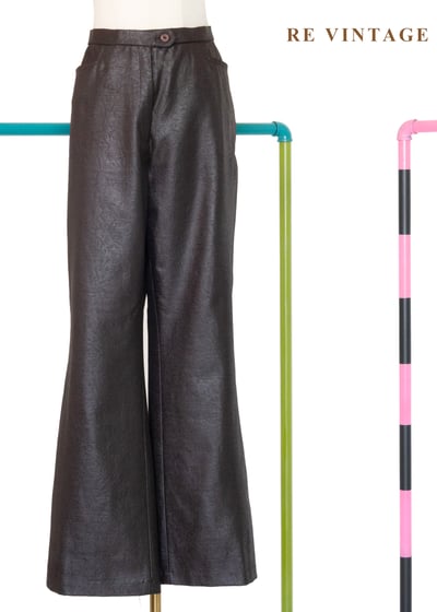 質感單品 - 深咖啡色壓紋帥長褲（28"）1