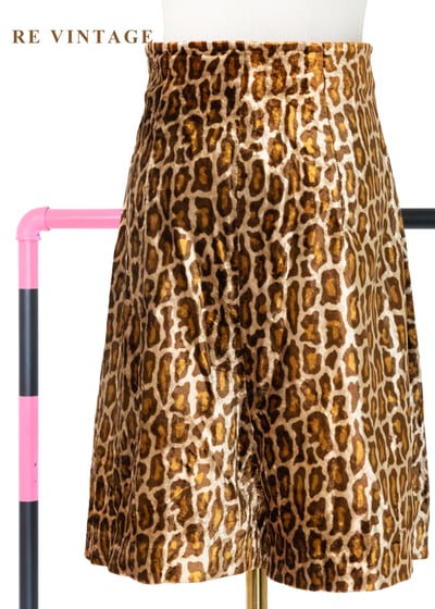 金棕色豹紋高腰絨布短褲（26"）7