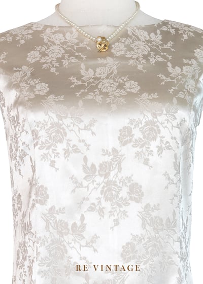 Champagne flower 緞面迷你洋裝5