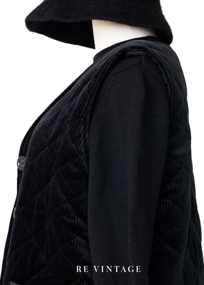 質感單品 - Black Velvet 菱格絨布背心8