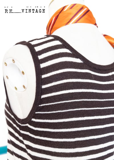 深咖啡色漸變線條薄款針織背心8