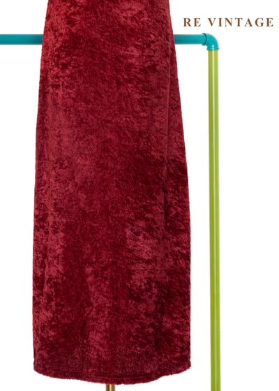 紅酒短絨火辣光澤長洋裝9