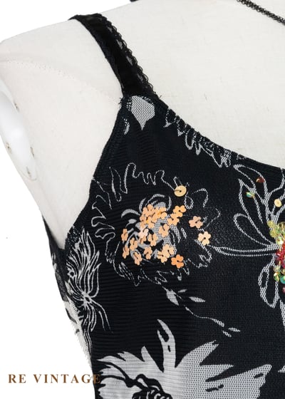 繁花餘燼 -亮片花卉透膚背心5