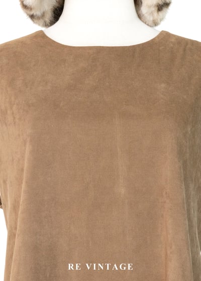 糖漬小花荷葉邊煙草色迷你洋裝5