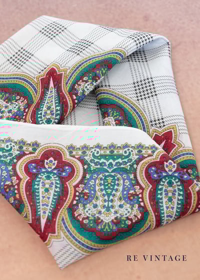  撞色菱格紋棉料小絲巾8