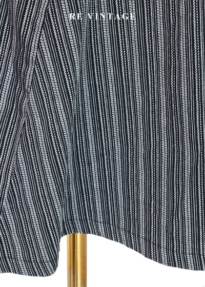 弦樂的平行時空 - 灰黑細縱紋斜裁拼接裙（25"）11