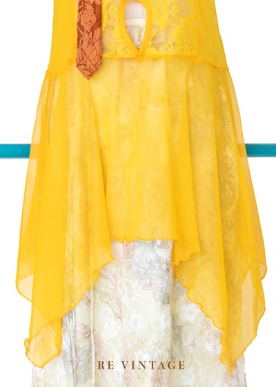 耀眼雙洞の橘黃蕾絲背心4