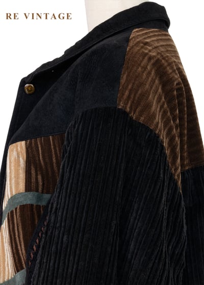 藍黑色森林年輪燈芯絨夾克外套11