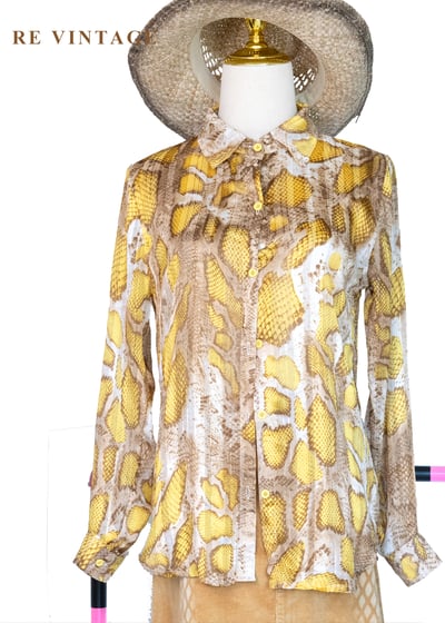 金色獵影 - 蟒紋透感長袖襯衫1