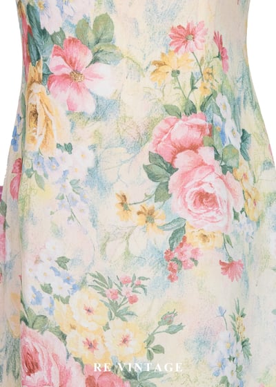 淡彩油畫大花卉洋裝8