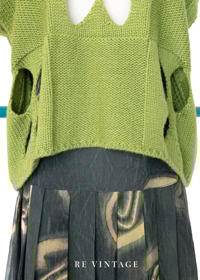 Jelly Green 四片幸運草簍空針織上衣3