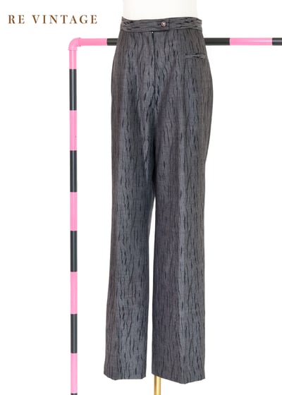 深灰色斑駁小紋高腰直筒褲（29"）1