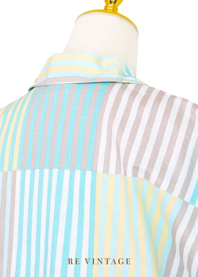 『歐洲寶物』套裝 - 薄荷奶黃色格紋線條襯衫10