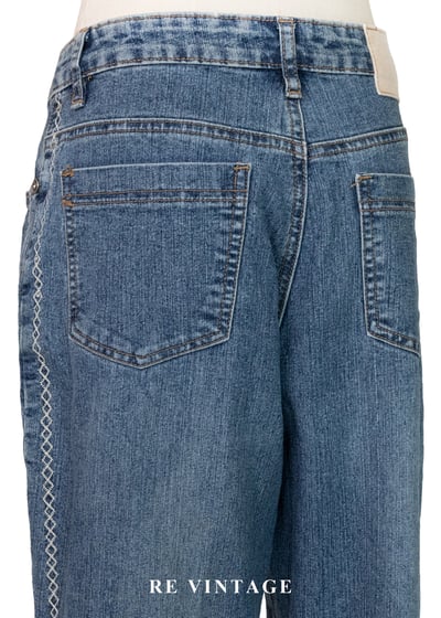 漫遊公路側邊編織圖騰牛仔褲（26"）11