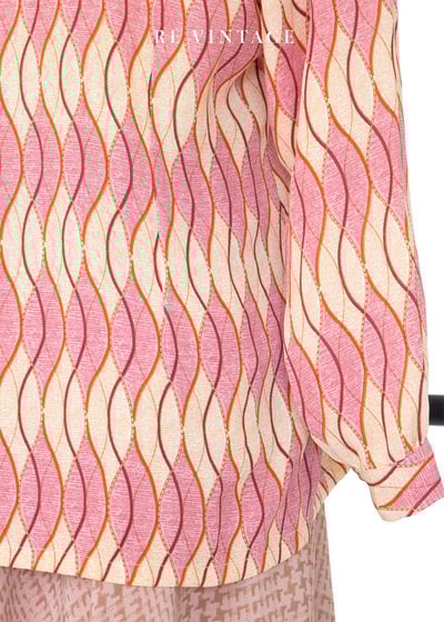 雙色粉紅波紋長袖襯衫7