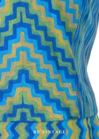 套裝上衣 - 藍調信號像素浪潮上衣10