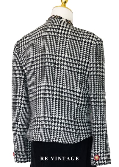 紅釦千鳥格刺繡西裝外套10