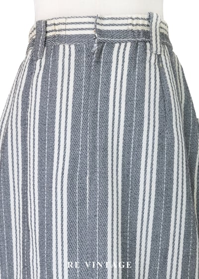 摩登序曲 - 奶油灰粗細條紋排扣直筒裙（25"）9