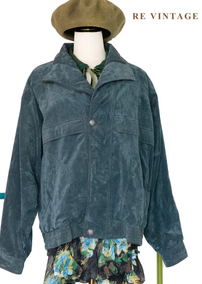 復古孔雀綠工裝夾克外套9