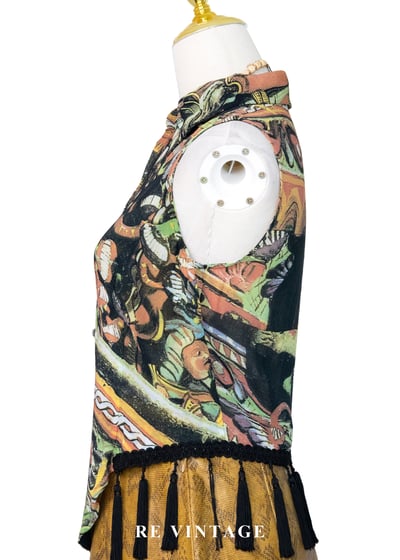 義大利製 - 中世紀滿版壁畫流蘇背心7