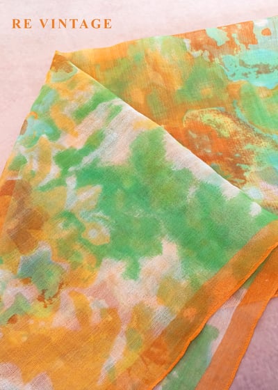 午後叢林暈色絲巾3