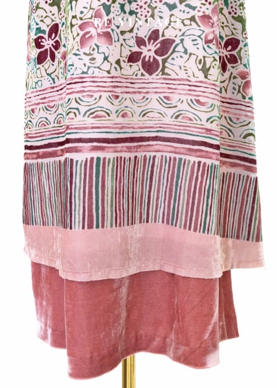 粉紅植物園絨布長裙（27"）5