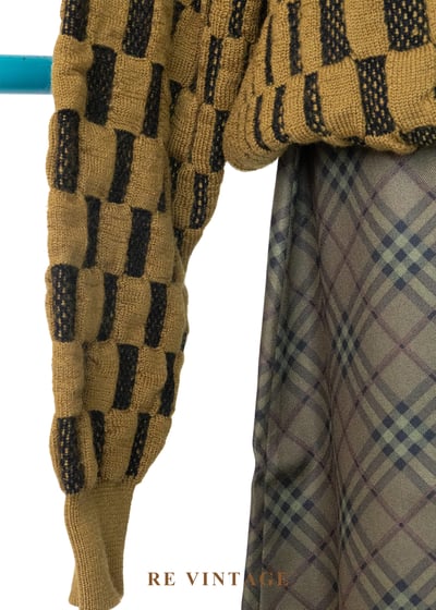 焦黃色Waffle格紋針織毛衣4