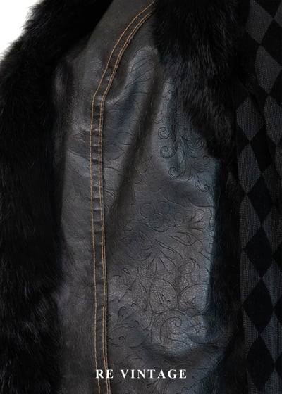 細緻壓花皮革毛毛背心11