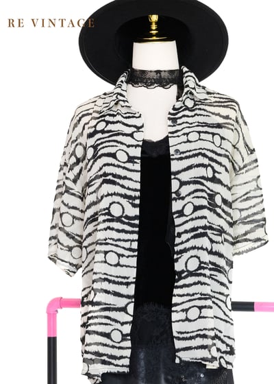 Monochrome 黑白脈動雪紡襯衫1