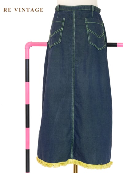 檸檬帶點綠個性單寧中長裙（26"）8