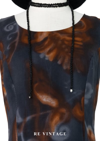 煙灰琥珀如夢似幻圖騰洋裝5