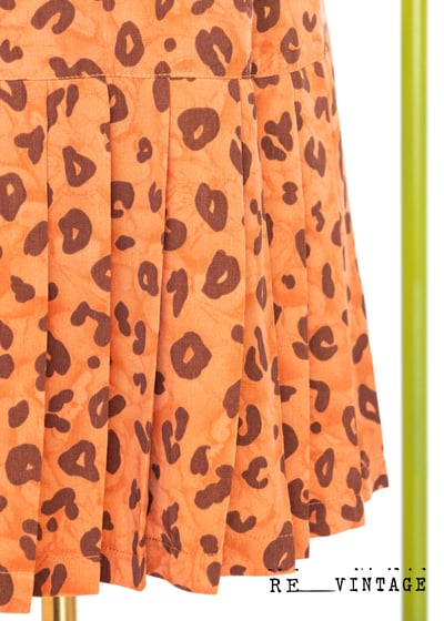 暗橘色小豹紋百摺短裙（25"）7