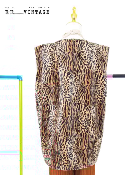 豹紋絨毛寬版背心7