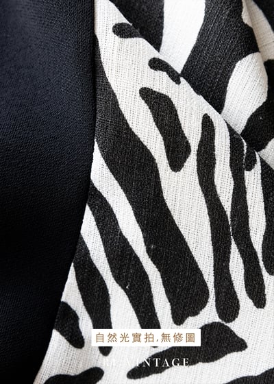 時髦黑白撞印斑馬紋背心12