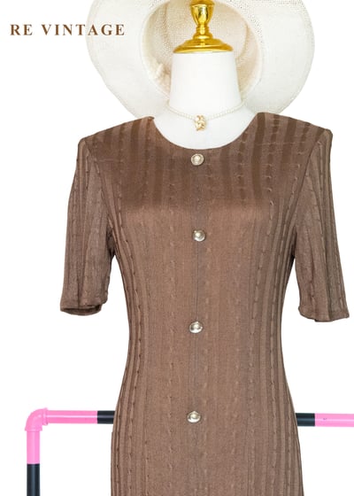 可可歐蕾銀貝殼珍珠薄針織洋裝3