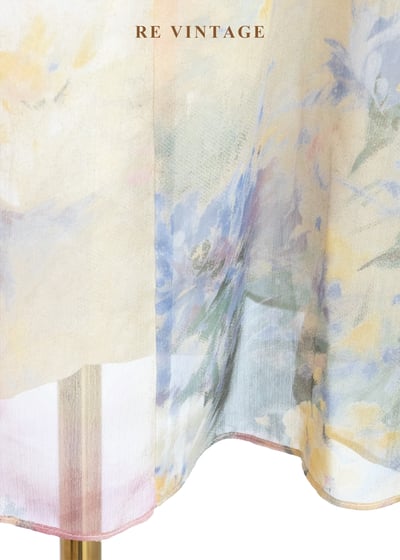 晨曦油畫 - 渲染碎花細肩帶洋裝13