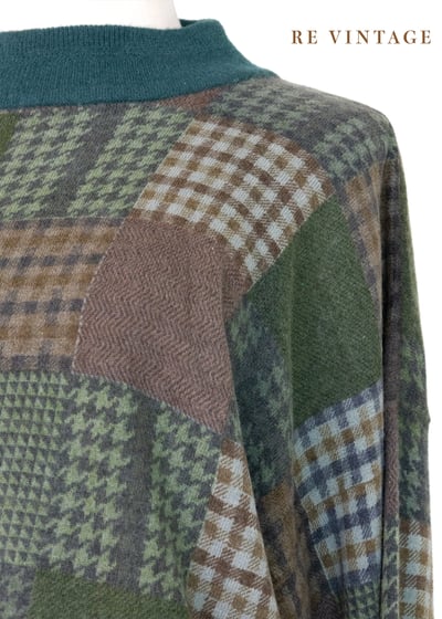 Courtyard 薄款寬鬆千鳥格紋套頭毛衣4