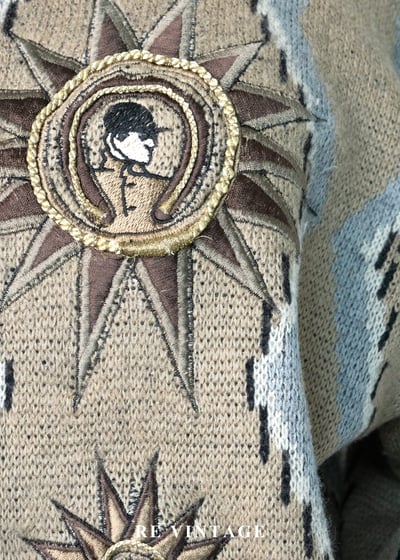 荒漠預言家 - 塔羅星相刺繡圖騰針織毛衣6