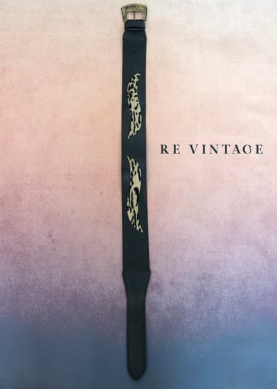 雕花豹紋復古皮帶1