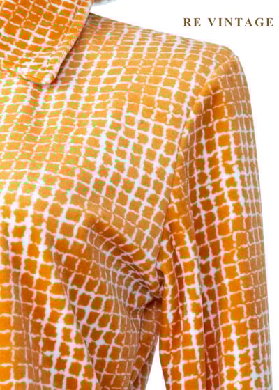 溫潤橘子細密方格紋絨布上衣4