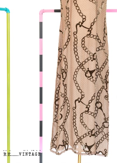 鍊條美人卡布奇諾棕長洋裝7