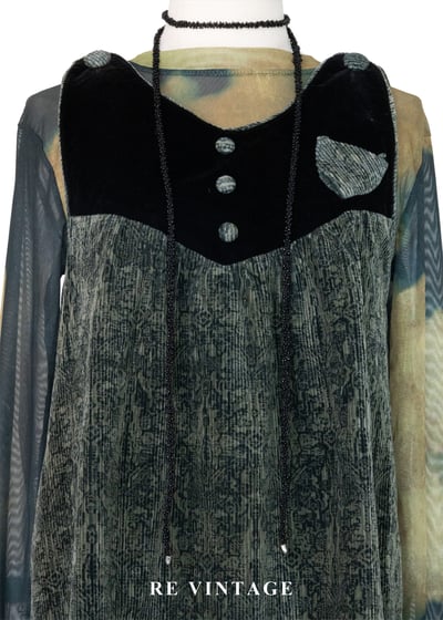 苔影紋路燈芯絨洋裝5