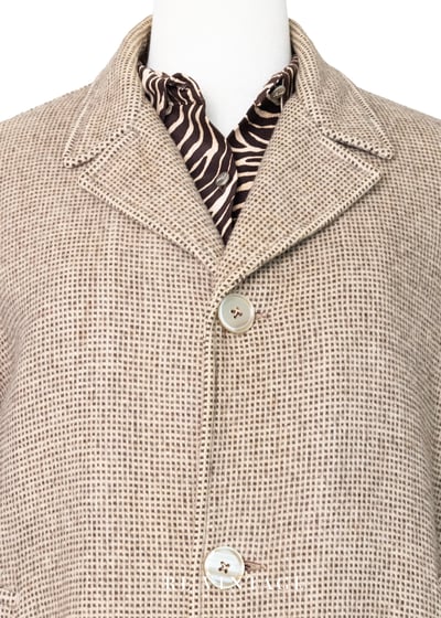 質感單品 - 小格紋米色毛呢大衣（可拆式毛背心內襯）11