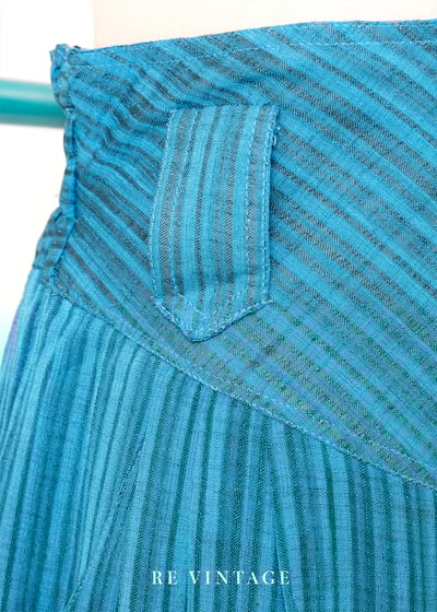 Bohemian 湖水藍線條高腰小腳褲（25"-27")5