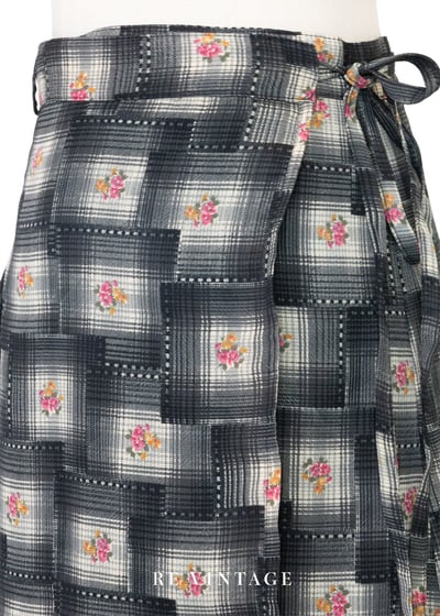 格子間的花一片式短裙（25-26"）3