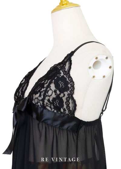 復古浪漫夜宴黑蕾絲細肩帶背心8