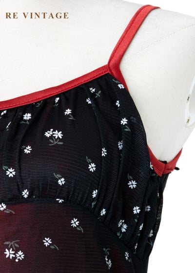 韓國製 - 紅光小花星空細肩帶洋裝7