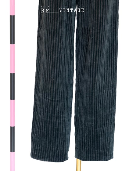 深夜藍線條燈芯絨長褲（26"）3