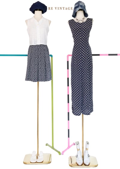 深藍圈圈連身褲2