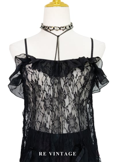 夜裡的黑天鵝蕾絲細肩帶背心3